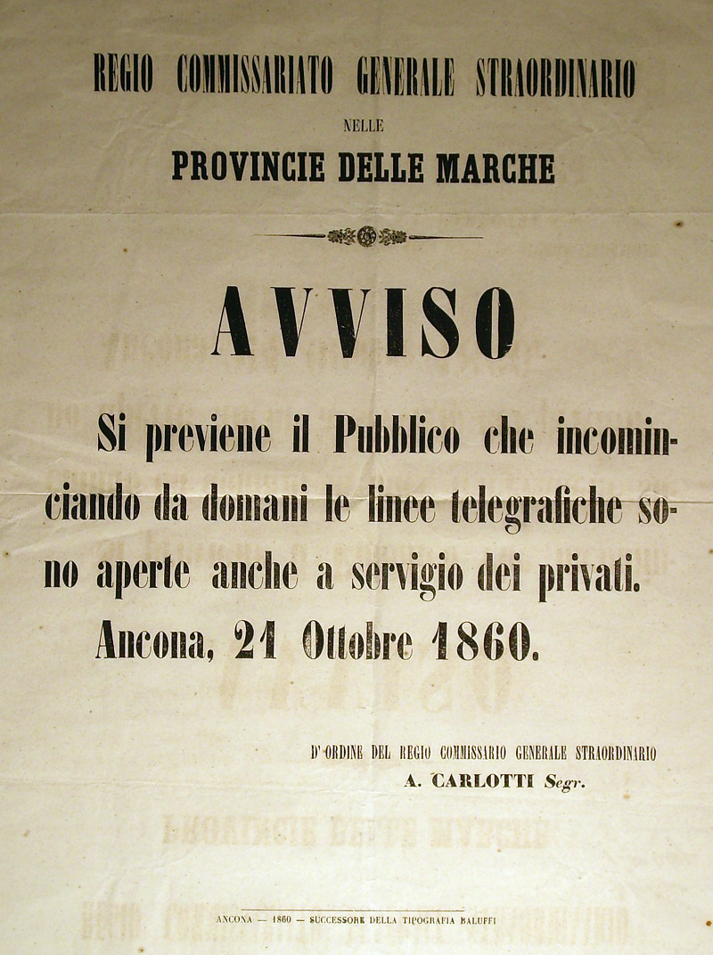 1860, Regio Commissariato Generale Straordinario nelle Provincie delle Marche